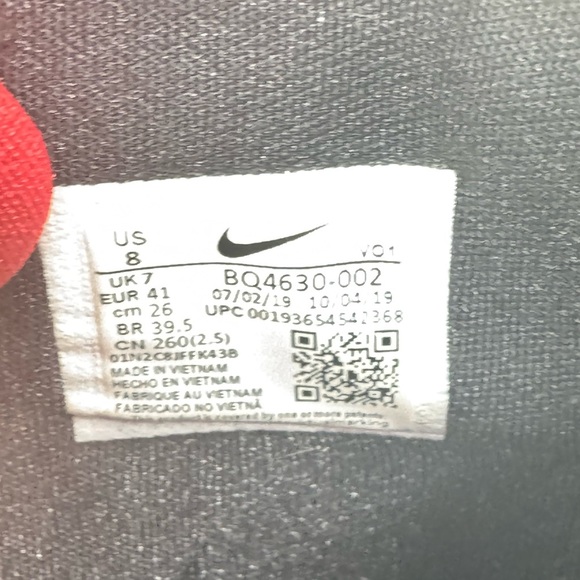 Nike Men's Black and Red Athletic Shoes size 8 - Picture 10 of 10